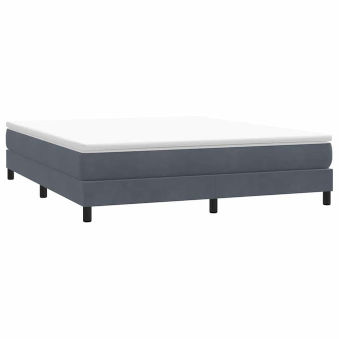 vidaXL - Boxspring - zonder - matras - fluweel - donkergrijs - 180x210 - cm