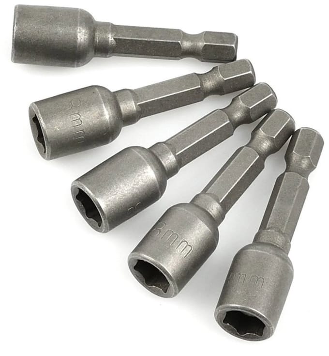 GEKO Magnetische zeskantdoppen - 8mm - CrV staal - 5 stuks