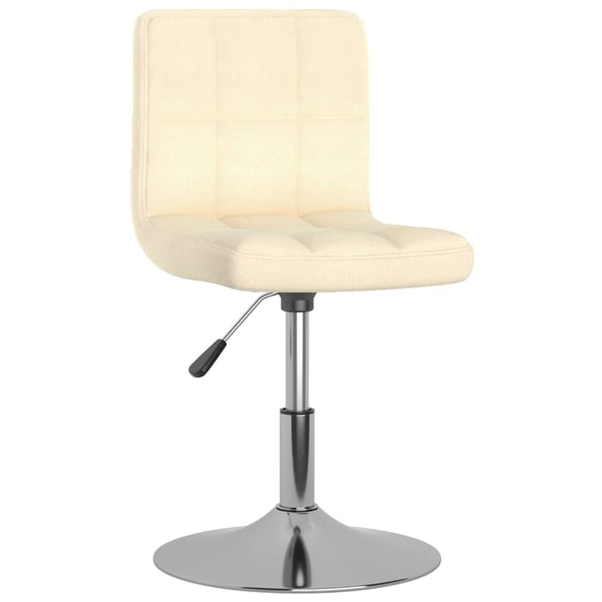 vidaXL - Eetkamerstoelen - 2 - st - draaibaar - stof - crèmekleurig