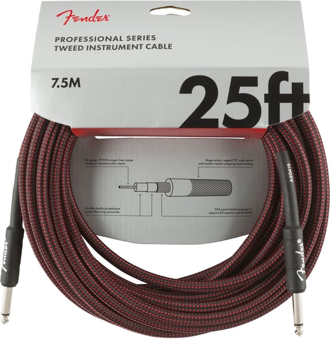 Fender Professional Series Instrument Cable 7.5m (Red Tweed) - Instrumentenkabel
