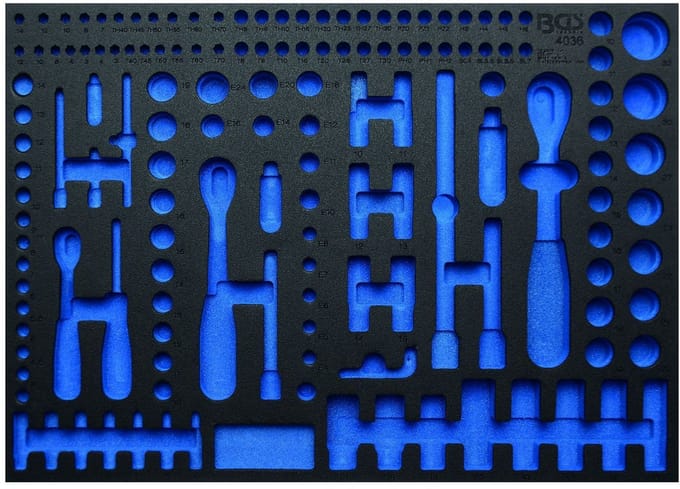 BGS 3/3 Werkplaatswageninleg LEER voor: 192-dlg. Steeksleutel-set Pro Torque - 4036-1