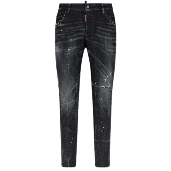 Dsquared2 Cool Guy Jeans Destroyed Paint Splash Wash Zwarte Jeans