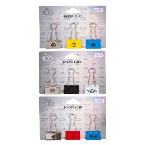 Disney 100 black collection - papierklem 25 mm avengers, star wars & spiderman, assorti