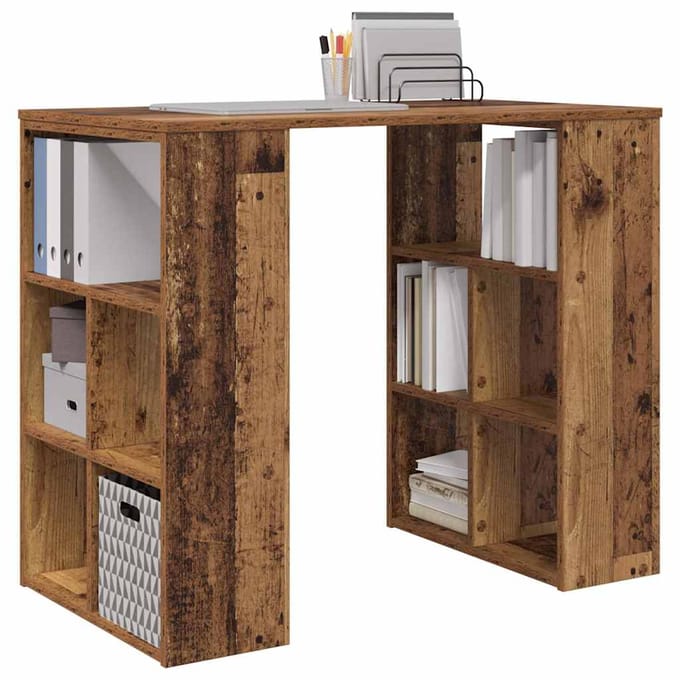 vidaXL - Bureau - Oud - Hout - Bewerkt - hout - 90 - x - 50 - x - 75 - cm