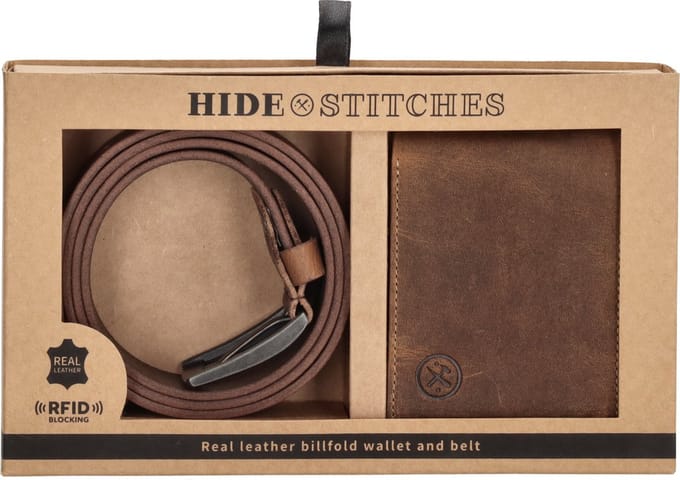 Hide & Stitches Idaho Riemen sets - Bruin - 100% Leer