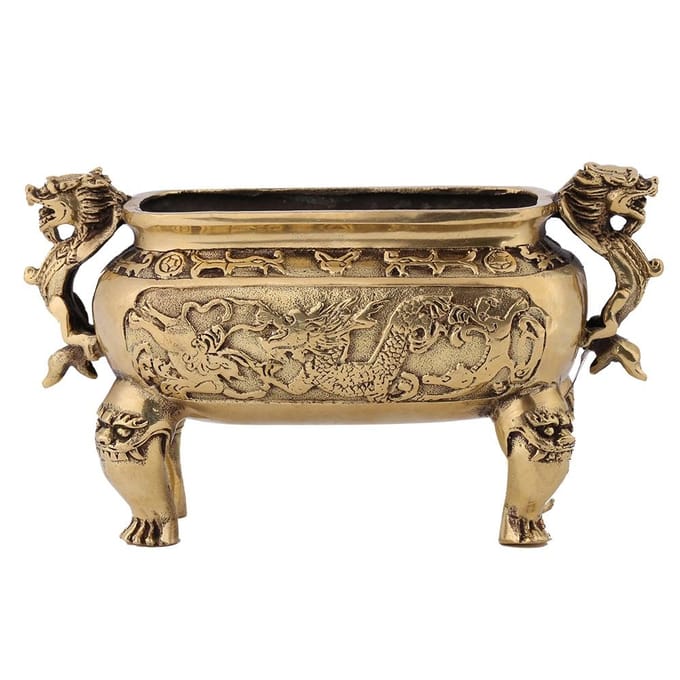 1 porte-encens en bronze antique et cuivre en forme de dragon chinois, décoration d'intérieur black