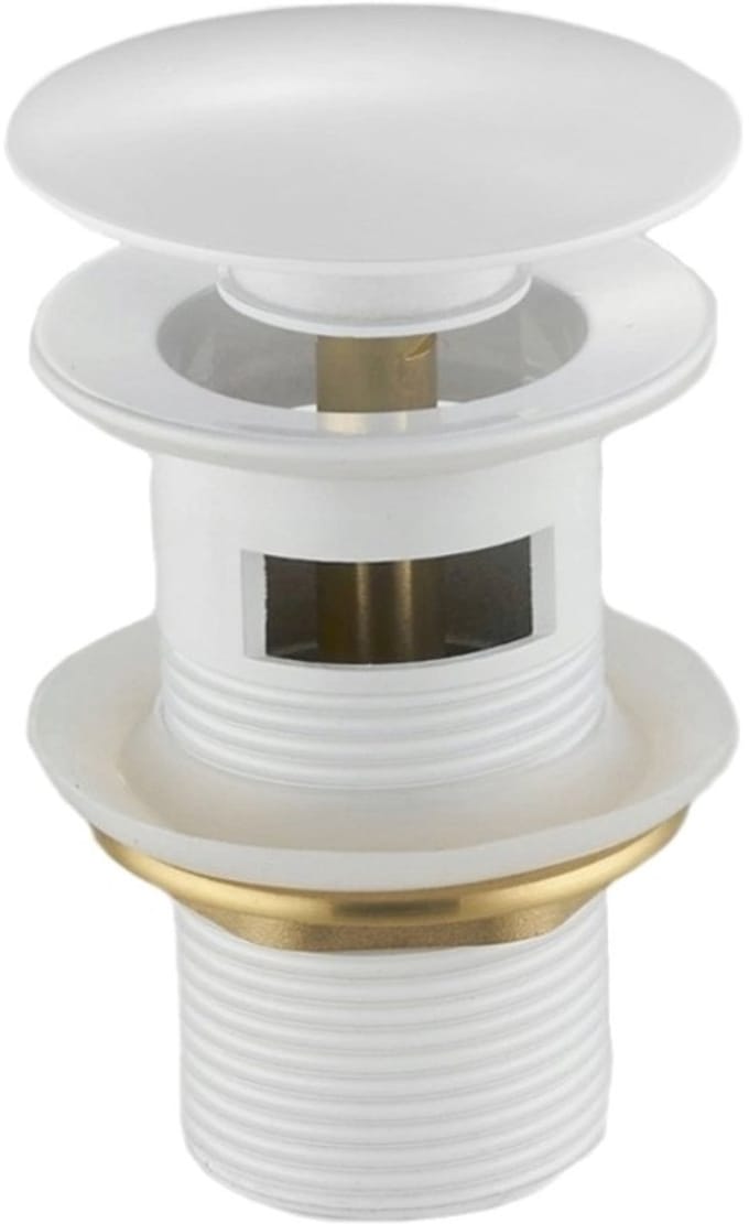 Mexen klik-klak stop klik rond met overloop, wit - 79920-20