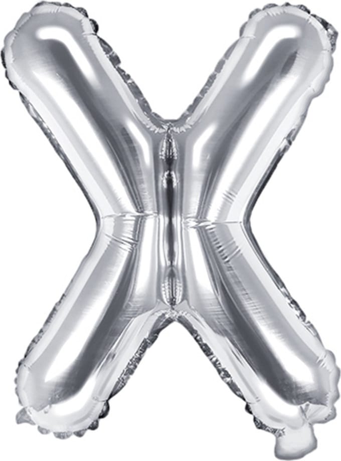 Partydeco - Folieballon Zilver Letter X (35 cm)