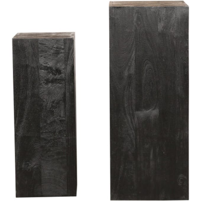 PTMD - Bloemenzuil Kyro - Zwart - 35x35x90cm - Set van 2