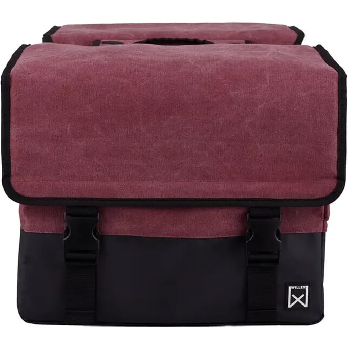 Willex Dubbele Canvas Tas Plus Purple red/Matt black 40L