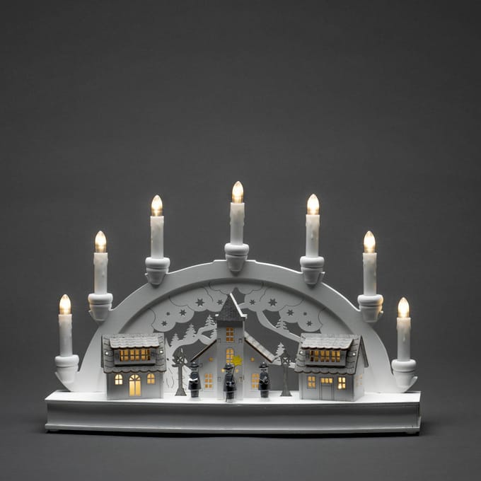 Konstsmide Christmas LED lichtboog huizen, 7-lamps, wit