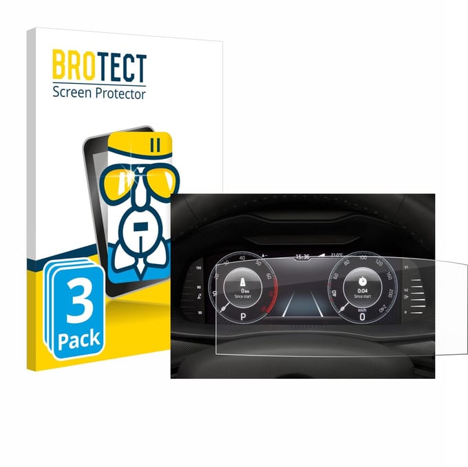 Screenprotector 3 Stuks voor Skoda Virtual Cockpit 10.25" Beschermglas transparant