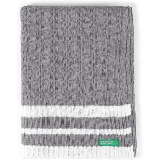 Couverture - BENETTON - CASA BENETTON - 100% Acrylique - 200 g/m2 - 140x190 cm - Gris gris