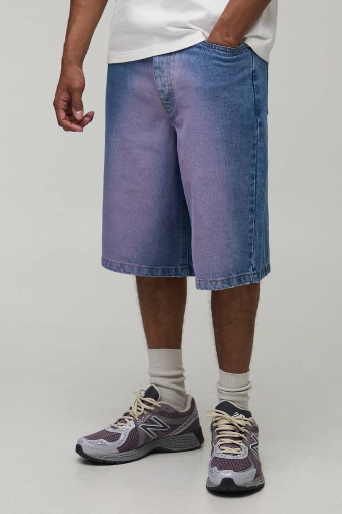Regular Getinte Denim Jorts | Light Blue | Size 32