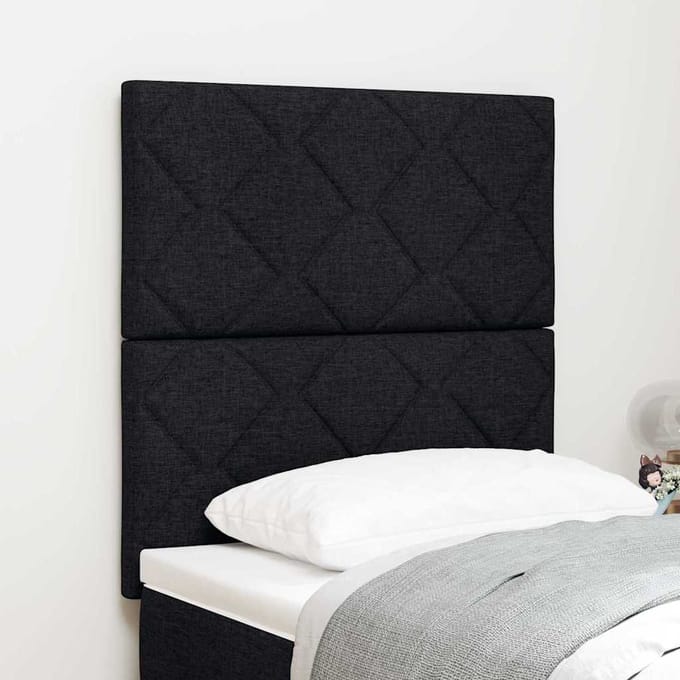 vidaXL - LED - Hoofdbord - Zwart - 80 - cm - Stof