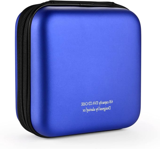 Duurzame CD en DVD Opbergdoos met 48 Capaciteit, Dubbele Rits en Draagriem, Disc Organizer