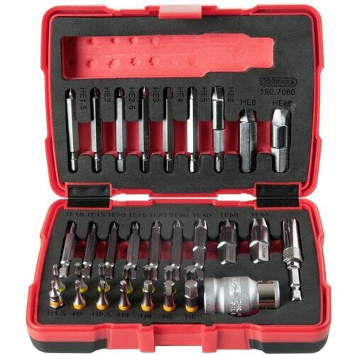 KS Tools 150.7060 1/4" + 10 mm Torx- en inbusboutuitdraaiset, 34-dlg