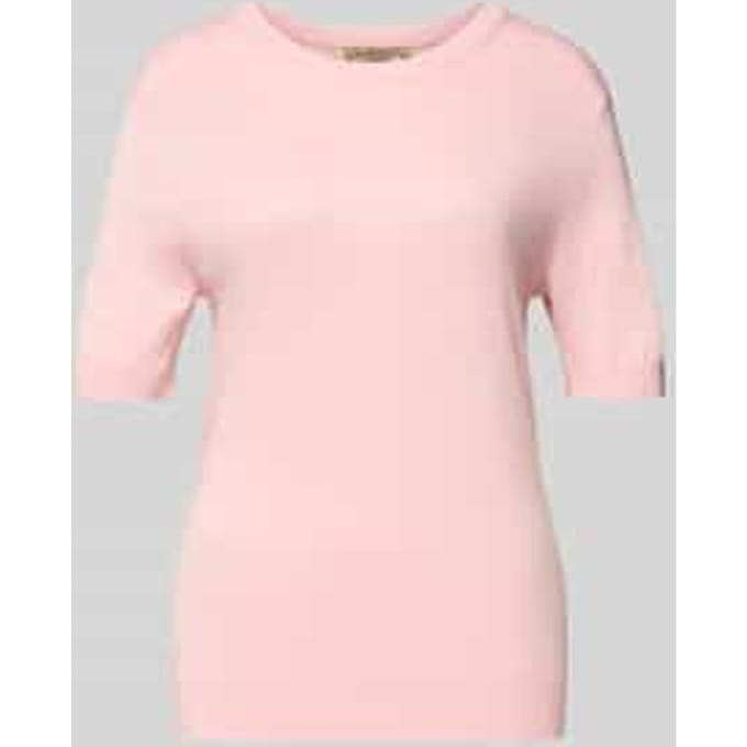 Gebreid shirt van viscosemix met ronde hals