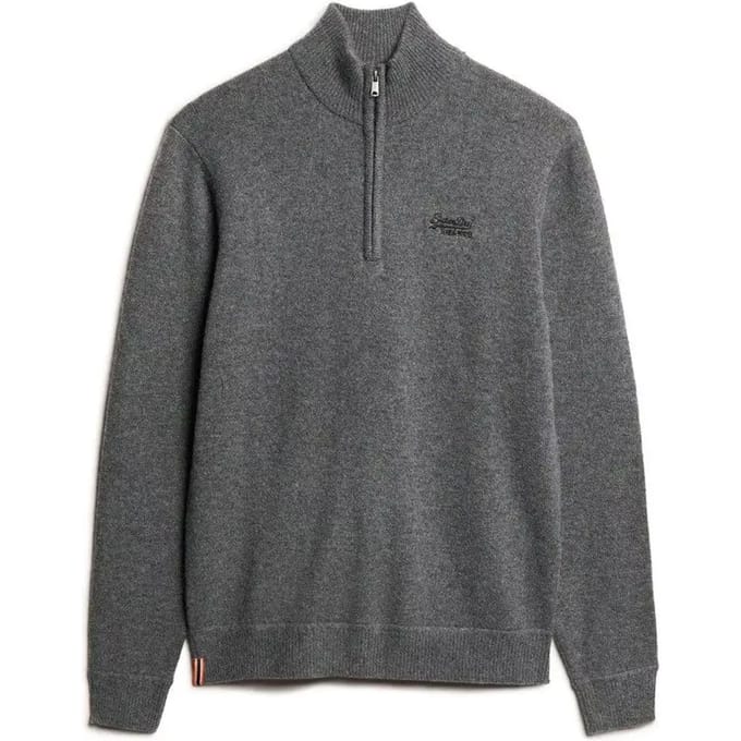 Superdry ESSENTIAL EMB KNIT HALF ZIP Heren Trui - Maat 2XL