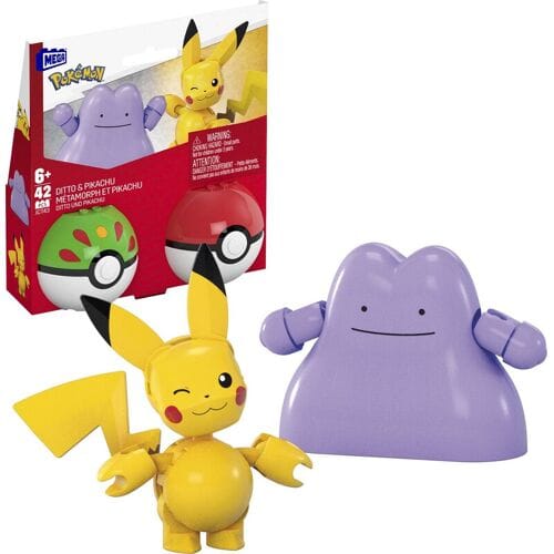 Mega Bloks Pokemon - Poke Bal 2-pack - Pikachu en Ditto Bekende knuffels