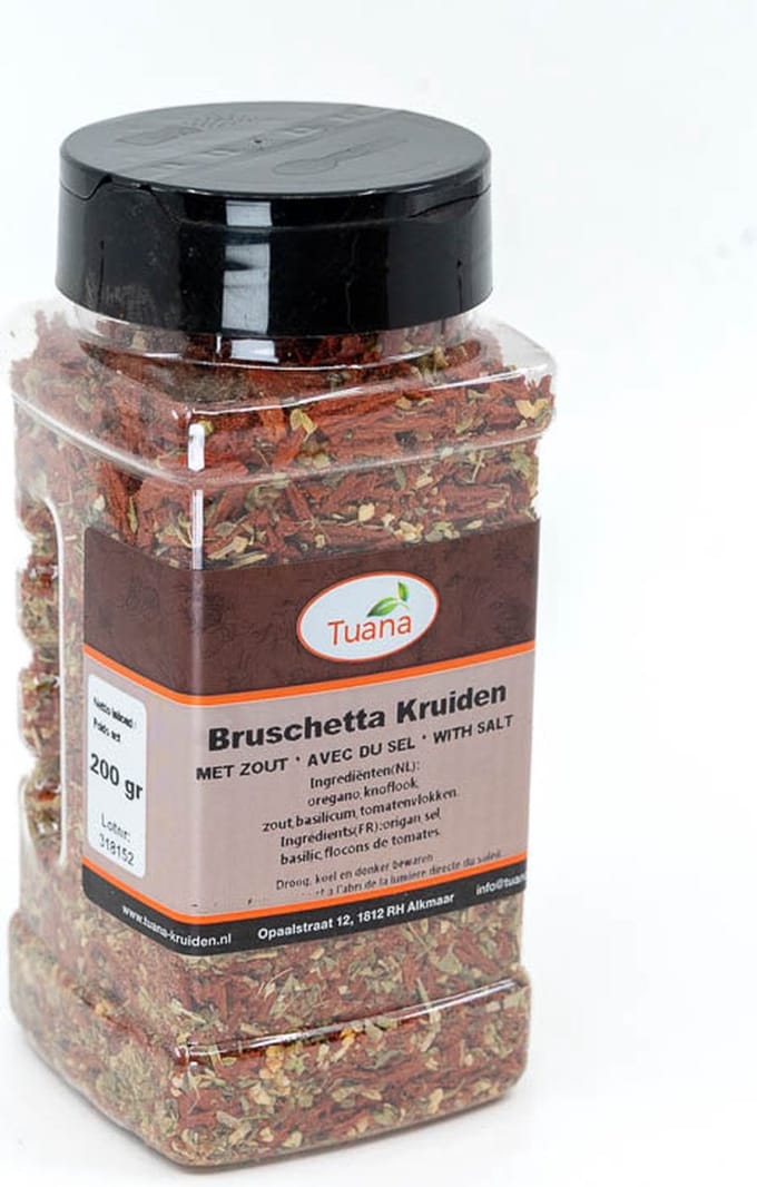 Tuana Kruiden - Bruschetta Kruiden - Strooibus 120 Gram - Tuanashop - MP-B-0019