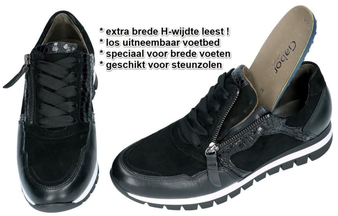 Gabor Dames Lage sneakers 438 - Zwart