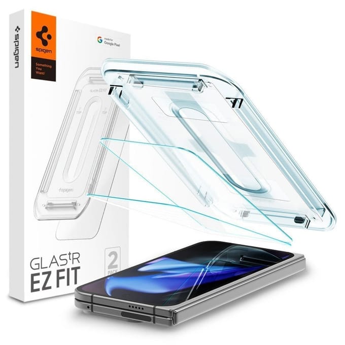 Spigen Screen Protector Geschikt voor Google Pixel 9 Pro Fold - EZ Fit GLAS.tR - 9H Tempered Glass - Case Friendly - Gemakkelijke Installatie - 2-Pack