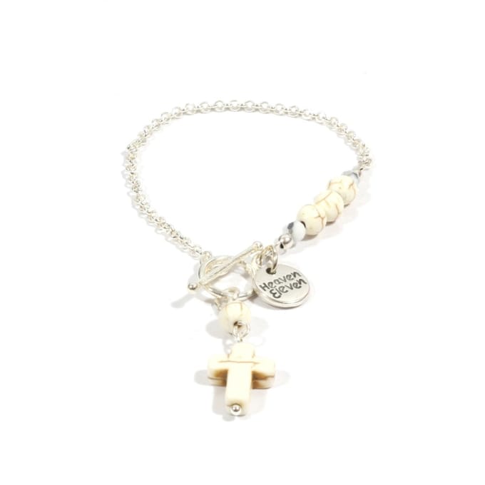 Heaven Eleven - dames - Armband - zilver - plating - howliet - kruisje