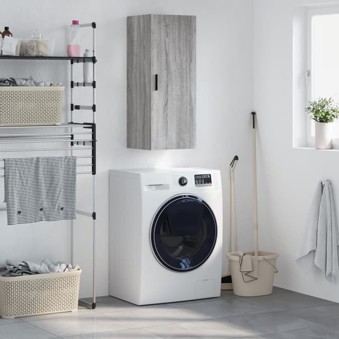vidaXL Bovenkast 34,5x34x90 cm grijs sonoma eikenkleurig