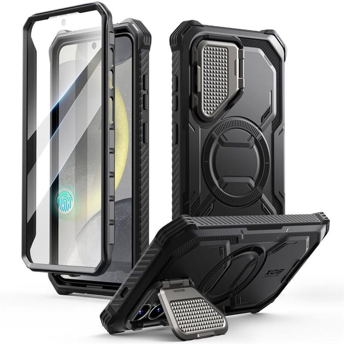 Armorbox geschikt voor Samsung Galaxy S25 Plus hoesje met screen protector - Zwart