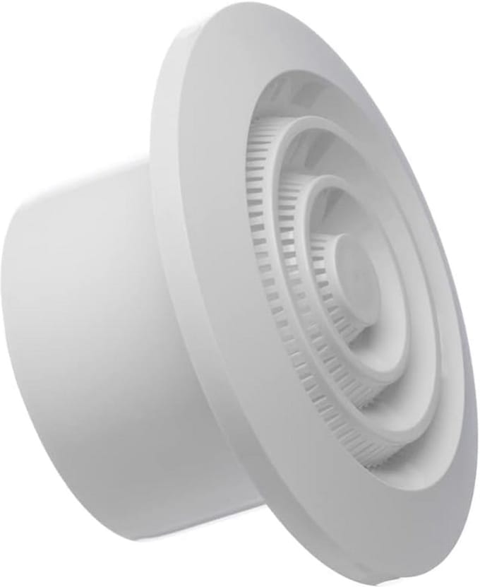 Rond Ventilatie Rooster Ø80mm Wit met Insectenhor - ABS Kunststof