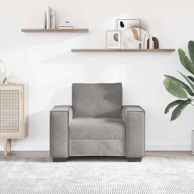 vidaXL - Fauteuil - 100x78x84 - cm - fluweel - lichtgrijs