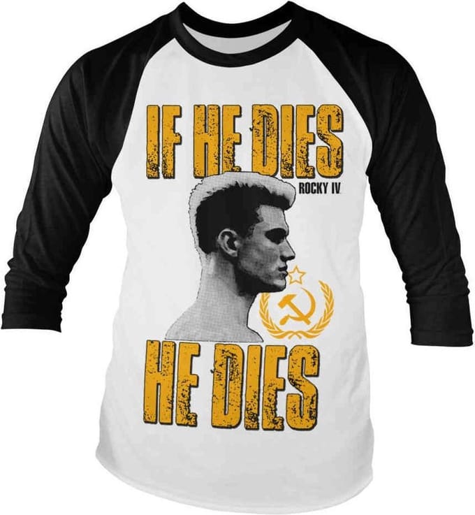 Rocky Raglan top -L- If He Dies, He Dies Wit/Zwart