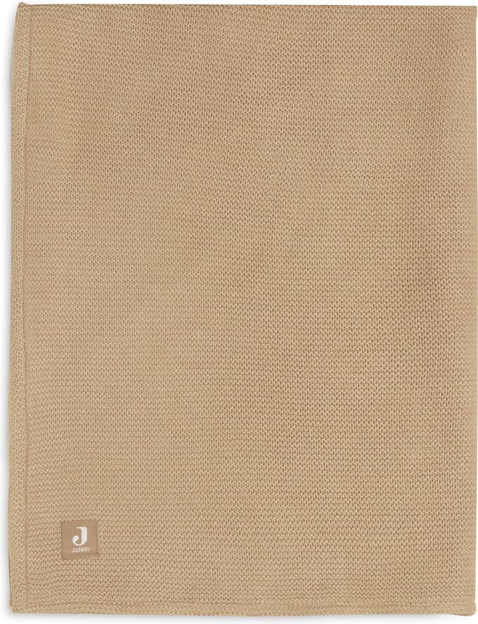Jollein Baby Deken Ledikant 100x150cm Basic Knit - Biscuit/Fleece