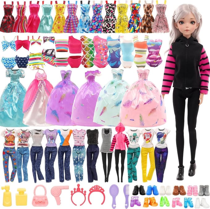38 Delige Set Poppenkleding en Accessoires voor 30 cm Poppen
