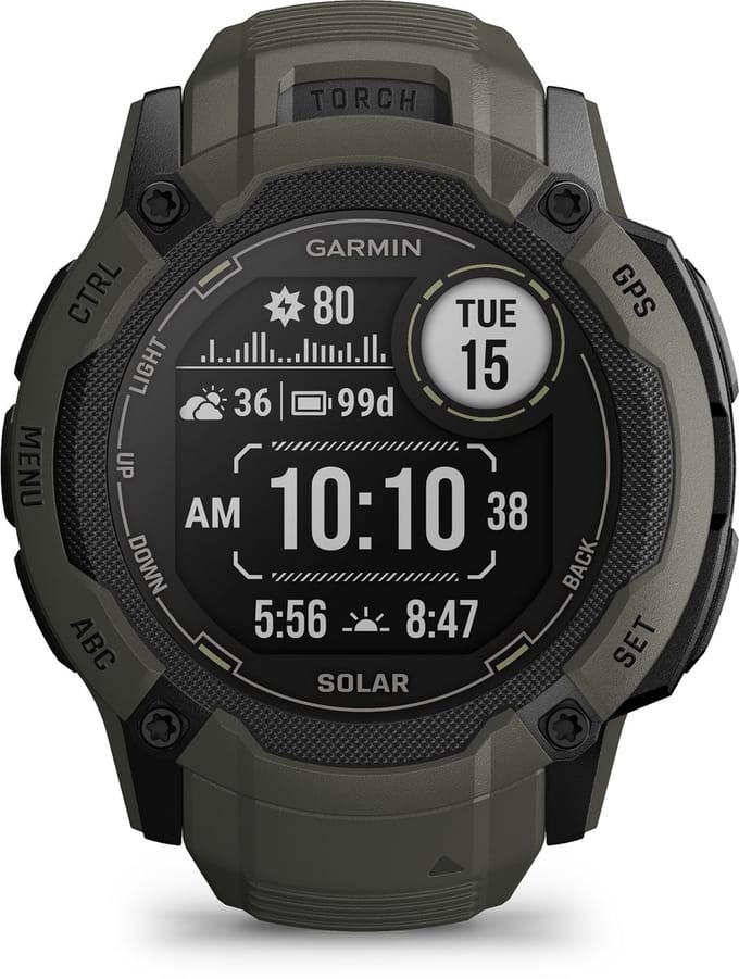 Garmin Instinct 2X Solar - Smartwatch - Oneindige batterijduur met Solar - Ingebouwde zaklamp - Multi-band GNSS - Moss