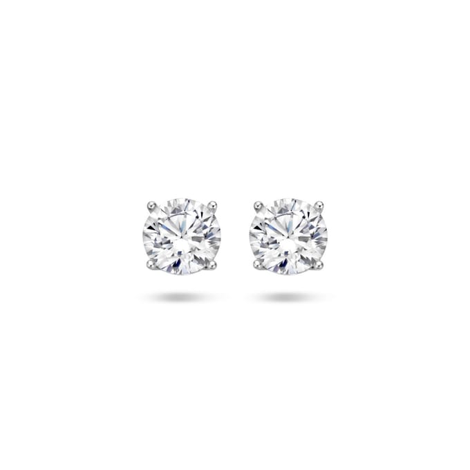 Glams oorknoppen zirkonia - 7 mm - Zilver