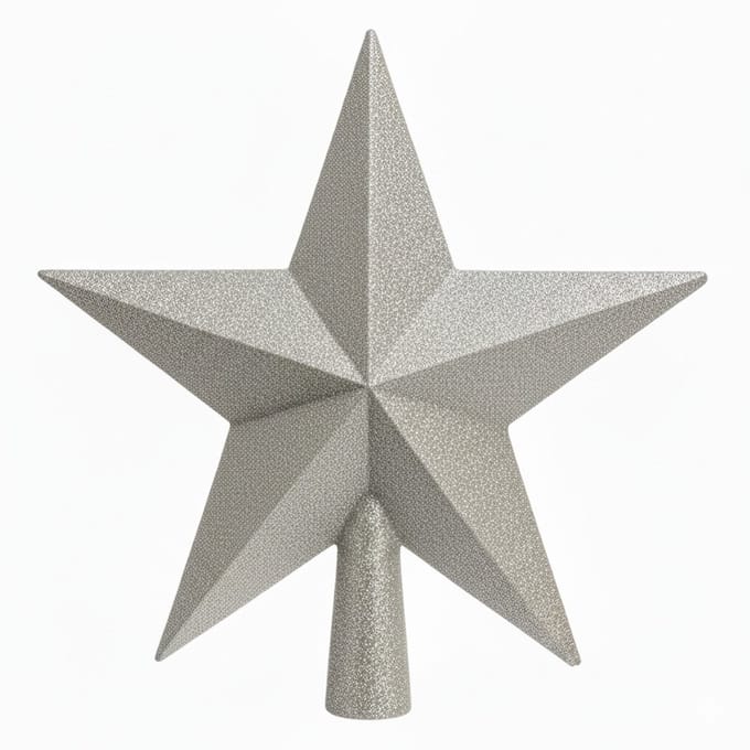 Kerstboom ster piek - champagne - glitter - 19 cm - kunststof - kerstpiek - kerstversiering