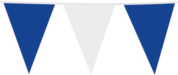 Wefiesta - Vlaggenlijn PE blauw wit - 10 meter - 30 x 45 cm