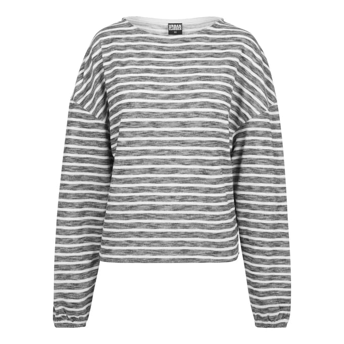 Urban Classics - Oversize Stripe Pullover Longsleeve top - M - Zwart/Wit