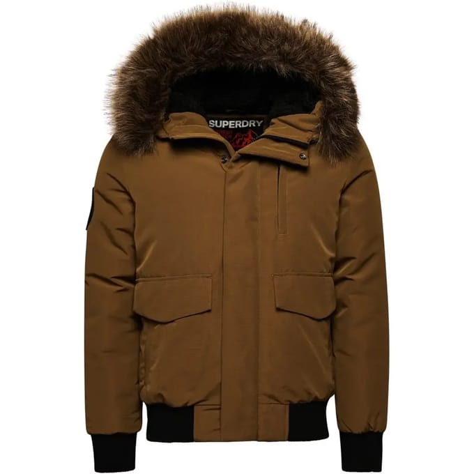 Superdry - Everest pufferbomberjack met capuchon - Heren - Gewatteerde jassen
