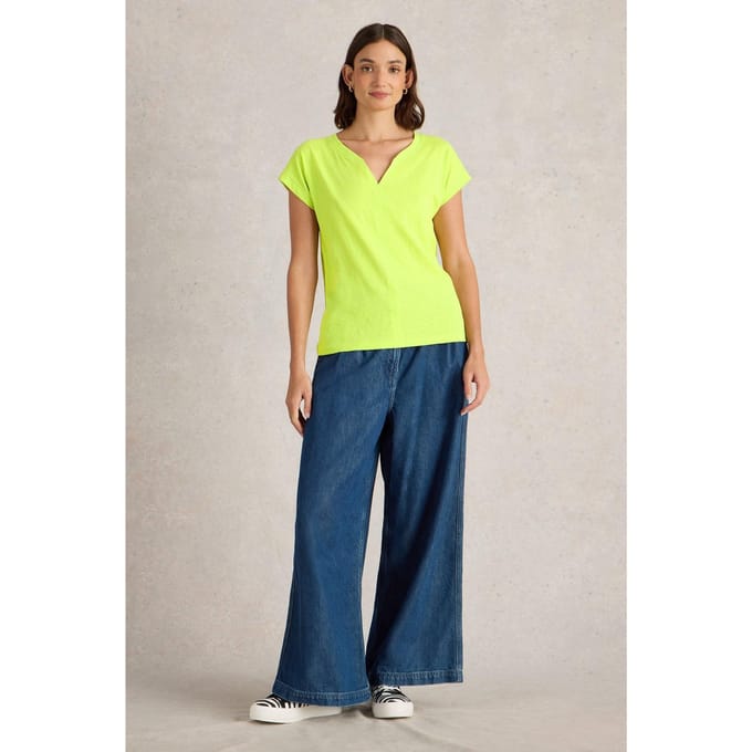 White Stuff Nelly Notch Neck Tee Bright Yellow Größe: 10 | Hemden Outlet | Damen | Gelb