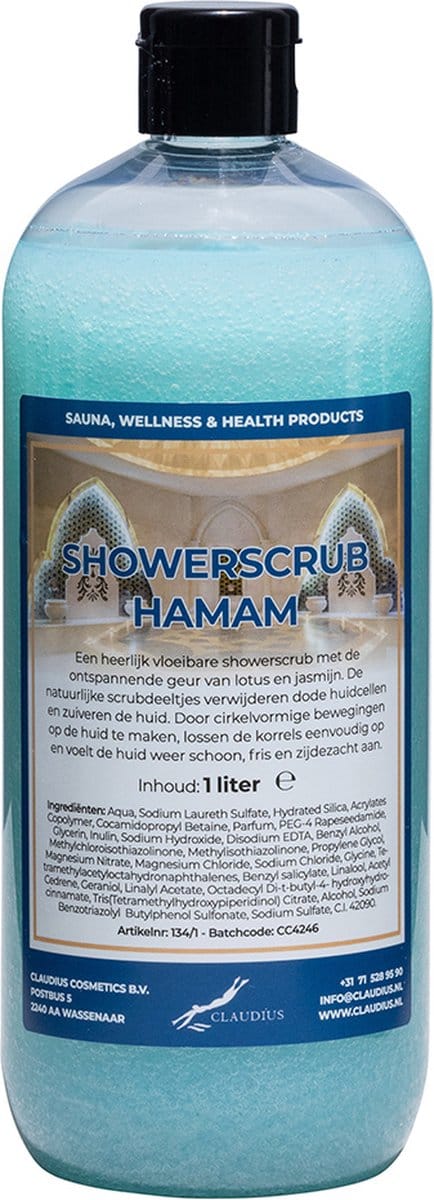 Showerscrub Hamam 1 liter - verfrissende scrubgel - exfoliërende bodyscrub