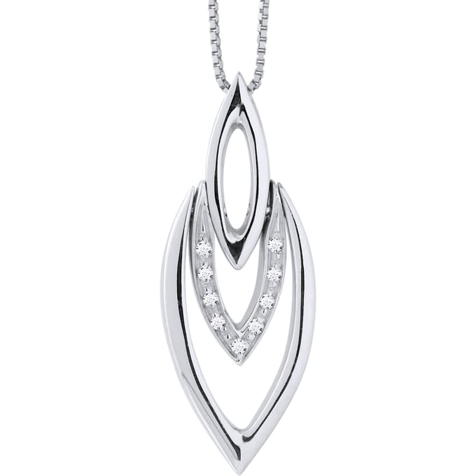 FLAME Ketting Diamonds 0.050 Cts White Gold