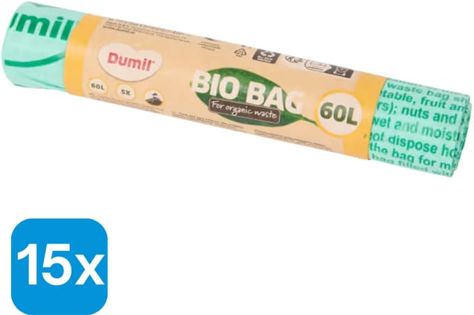 15 x 60L Dumil bio-afvalzakken - Bio zakken