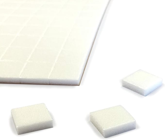 Schuimrubberen Pads - Wit - 12 x 12 mm - Eenzijdig Zelfklevend - 100 Stuks