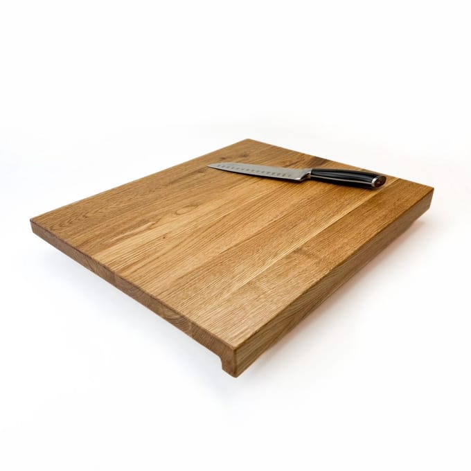 Blocks & Boards Luxe Snijplank - Eikenhout met antisliprand - Handgemaakt in Nederland - Medium Afm. 50 x 40 cm 30mm dik