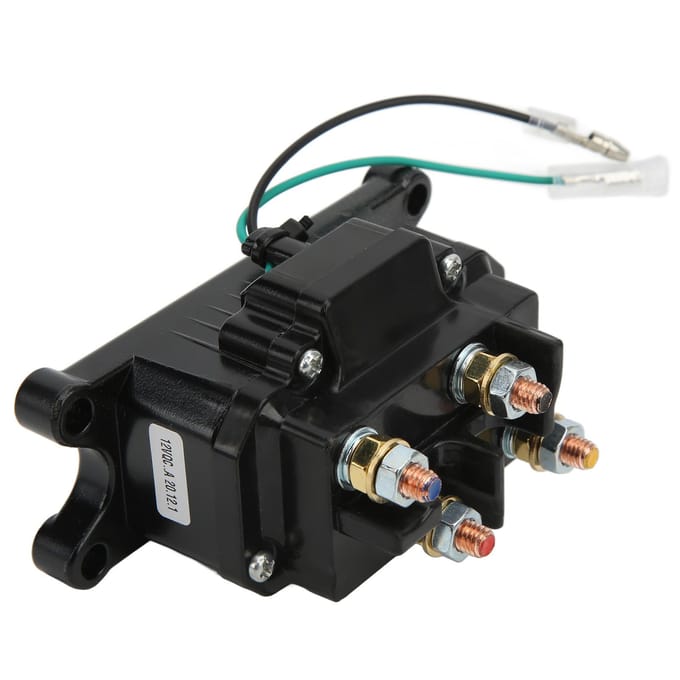 12V 250A Elektrische Lier Solenoïde Relais Schakelaar voor 3500‑4500lbs UTV ATV Pick-up Boot Trailer black