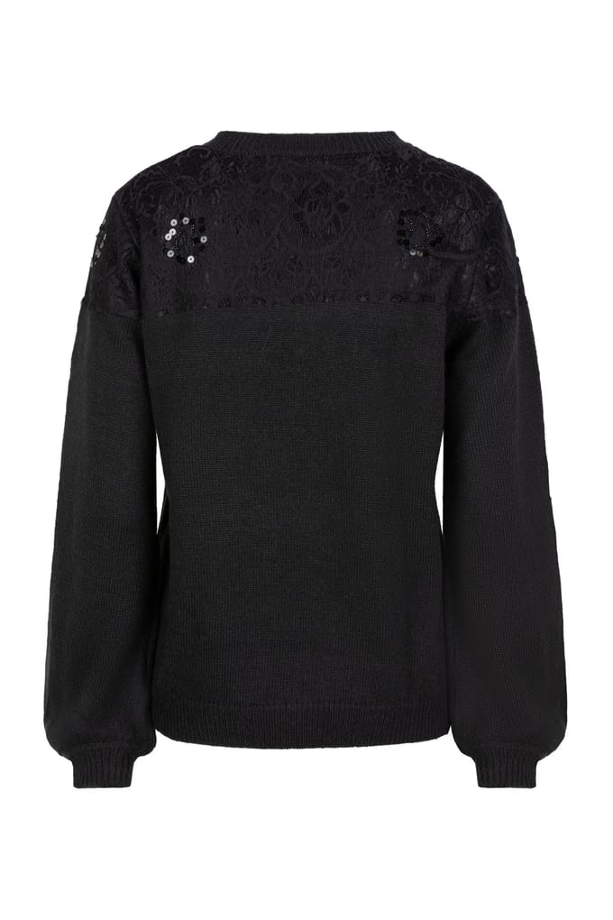 EsQualo Sweater Knit Lace Black Taglia: S | Maglioni a maglia Outlet | Donna | Nero