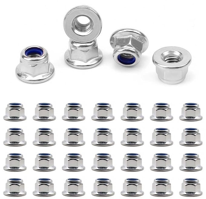 40 Stuks M5 Moeren, RVS Flensmoeren voor Thuisreparatie, Meubelproductie en Auto-assemblage
